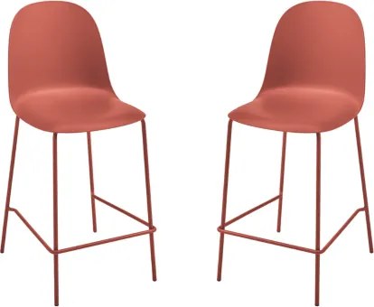 Sgabello con seduta in polipropilene Ruggine e gambe in metallo - FOX 2 pezzi