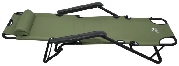 Sedia pieghevole regolabile verde/nera