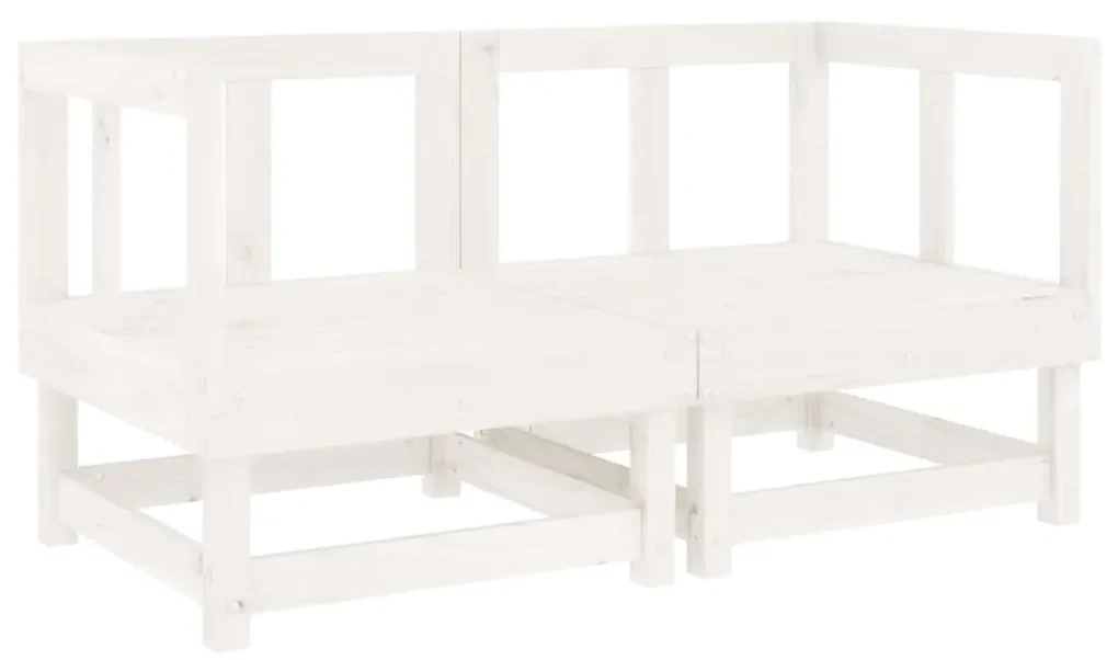 Set salotto da giardino 6 pz bianco in legno massello di pino