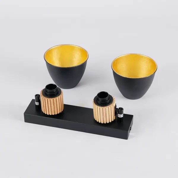 Brilagi - Faretto ODENSE 2xE14/10W/230V legno di caucciù/nero