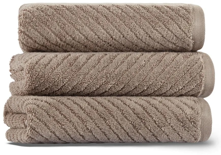 Asciugamano in cotone marrone 71x40 cm Chevron - Foutastic