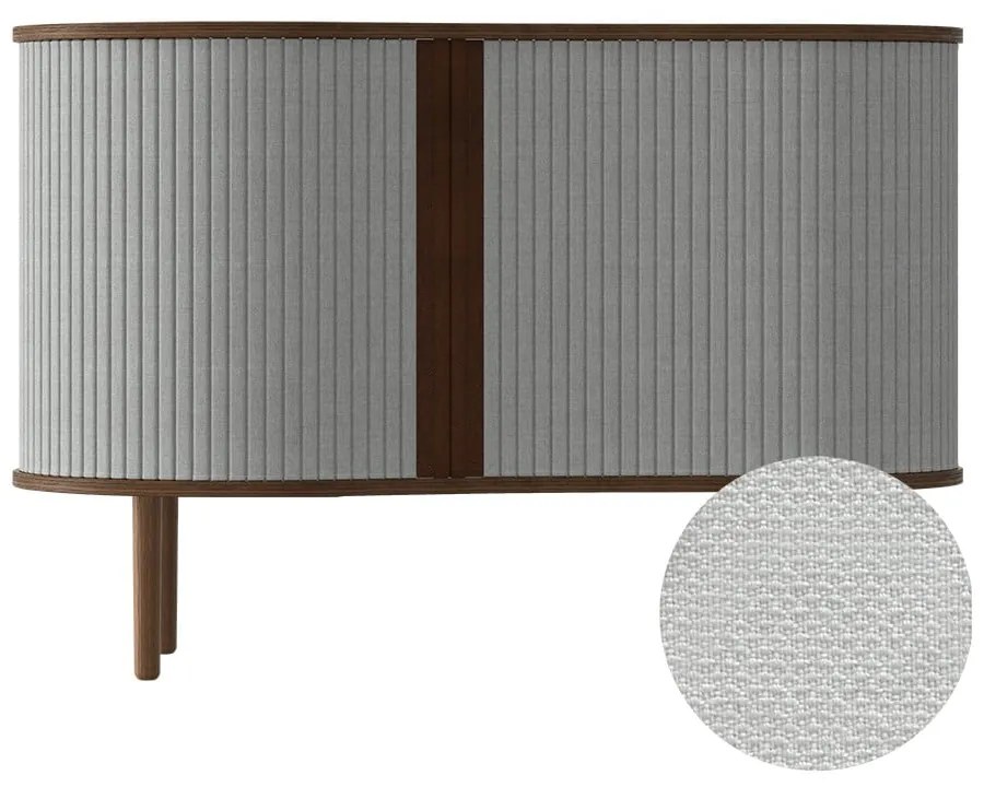 Cassettiera bassa grigio-marrone con ante scorrevoli in rovere 100x67 cm Audacious - UMAGE