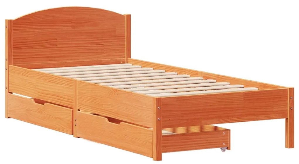 Letto senza materasso marrone cera 100x200 cm in legno di pino