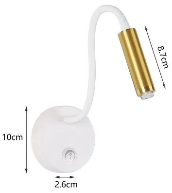Brilagi - Lampada da parete flessibile dimmerabile a LED MAYA 1xG9/4W/230V bianco/oro
