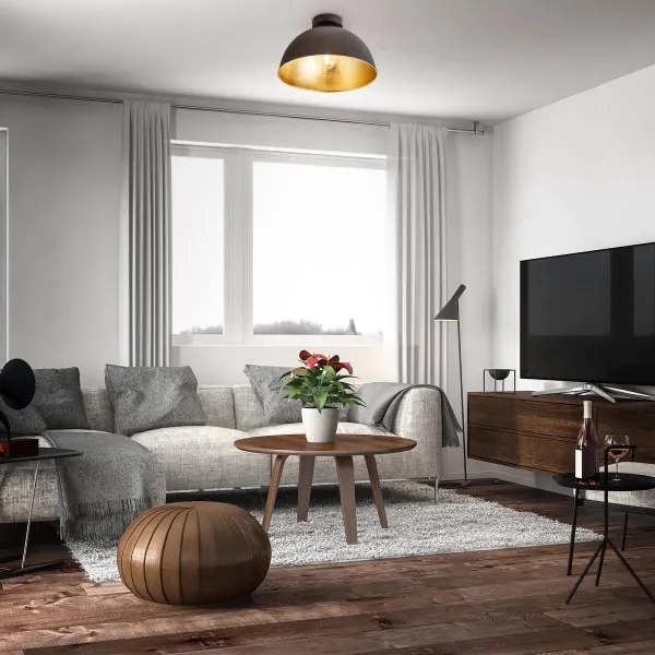 B.K. Licht 1322 - Plafoniera 1xE27/60W/230V nero/oro