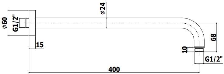 Paffoni Braccio Doccia Lusso 30 Cm Cromo