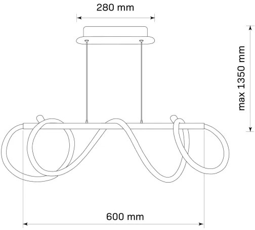 Lampadario LED a sospensione con filo EMMA LED/38W/230V nero