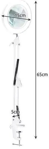 Lampada da tavolo LED dimmerabile con una lente d'ingrandimento LED/6W/5V bianco