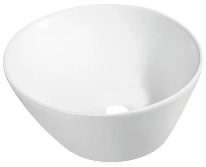 Lavabo da appoggio tondo in ceramica bianco lucido