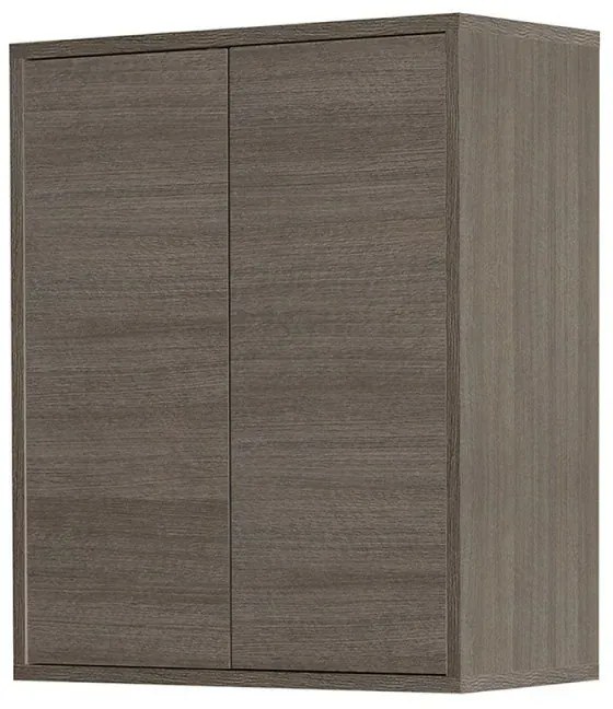 Pensile bagno sospeso 60 cm 2 ante Way rovere scuro con ripiano interno