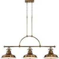 Lampadario Industrial Nordico Emery Metallo Ottone Anticato 3 Luci E27