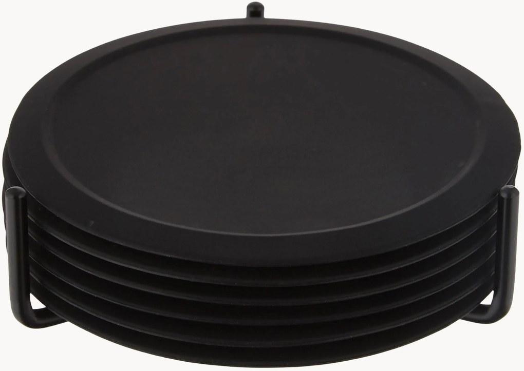 Set da 6 sottobicchieri in silicone con supporto Plain