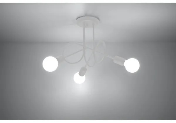 Sollux SL.1431 - Lampadario a plafone LOOP 3xE27/15W/230V bianco