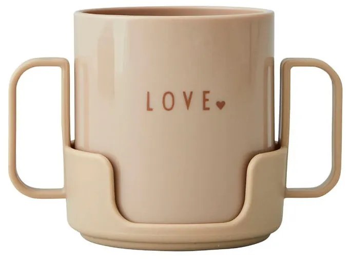 Tazza beige per neonati Love Mini - Design Letters