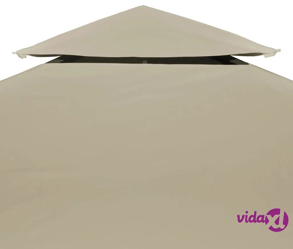 vidaXL Telo di Ricambio per Gazebo 310g/m² Beige 3x3m