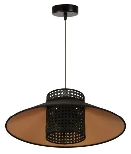 Duolla - Lampadario a sospensione con filo RIO RATTAN 1xE27/15W/230V diametro 45 cm nero/oro