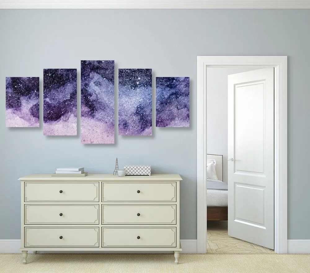 Quadri 5 pezzi – Astrazione del cielo notturno
