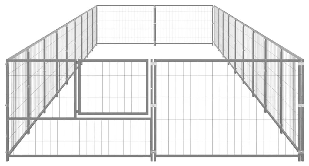 Gabbia per cani argento 18 m² in acciaio