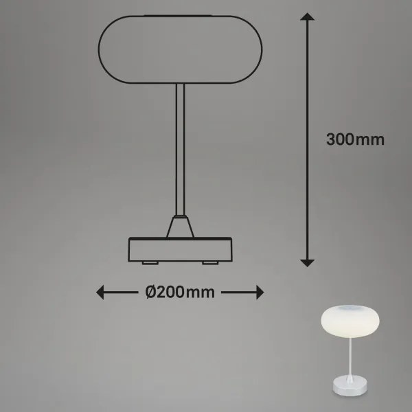 Brilo - Lampada da tavolo ricaricabile LED dimmerabile per esterni OLANA LED/3W/5V IP44