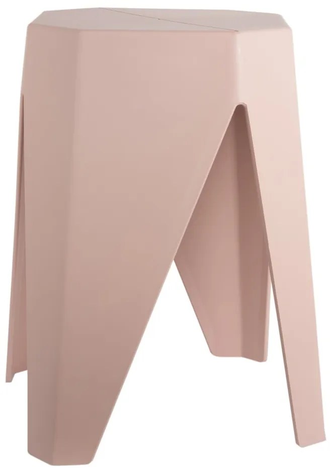 Sgabello rosa chiaro in plastica Cherish – Leitmotiv