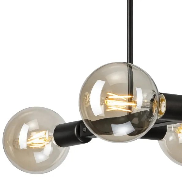 Lampadario a sospensione con supporto rigido ASTRID 4xE27/60W/230V nero