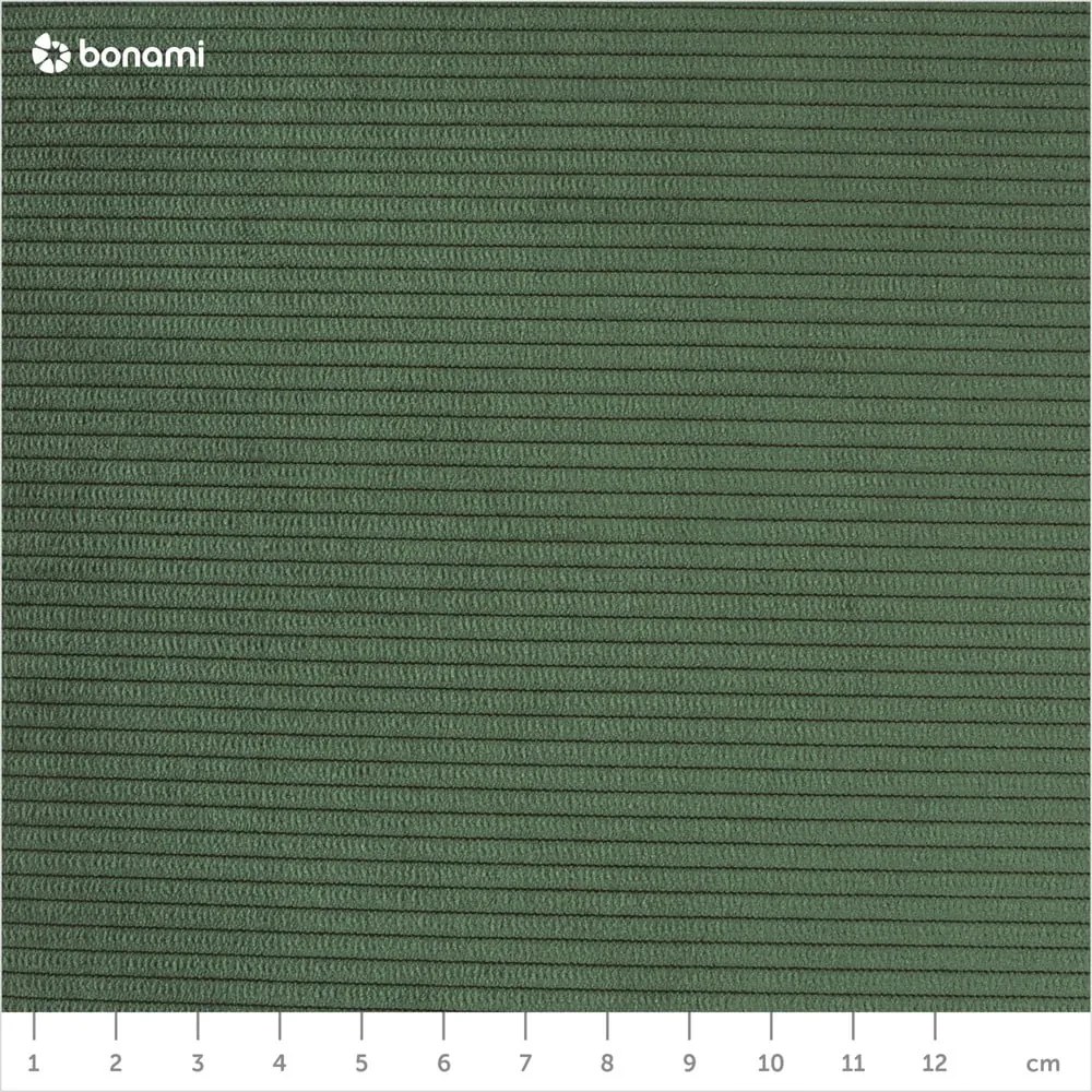 Divano letto in velluto a coste verde, angolo sinistro Moghan - Micadoni Home