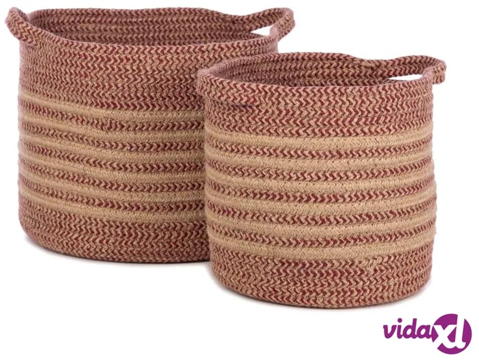 KidsDepot Set di Cesti 2 pz Eran Corda di Cotone Terra