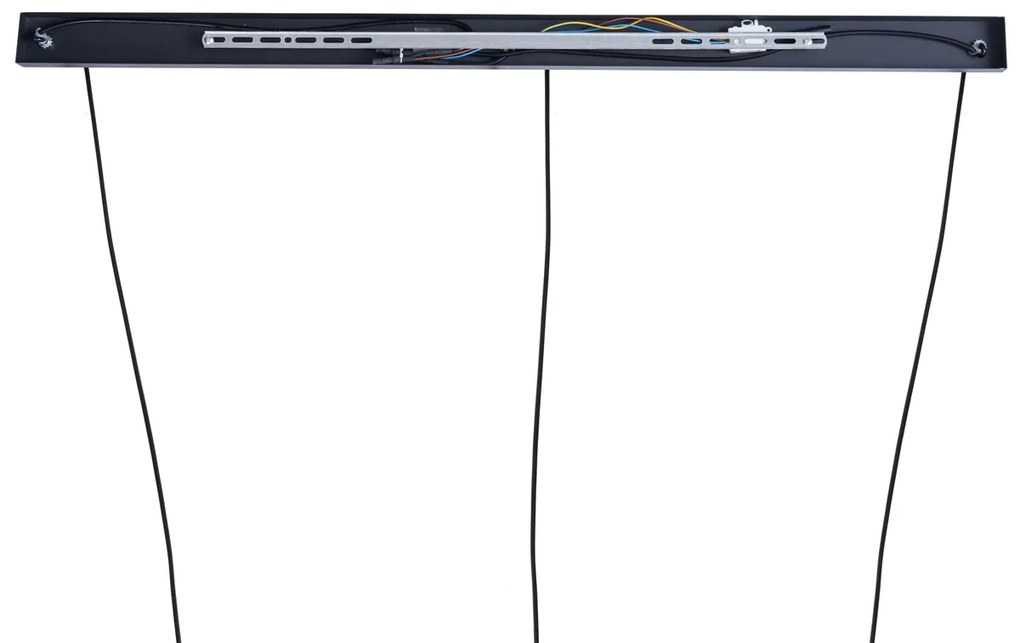 Lampada a Sospensione di Design Nera Rettangolare a 3 Luci - Indu