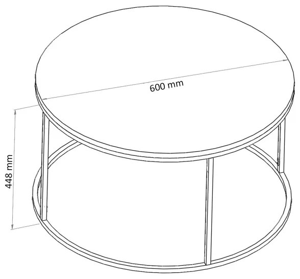 Tavolino BERLIN 60x45 cm nero/limpido