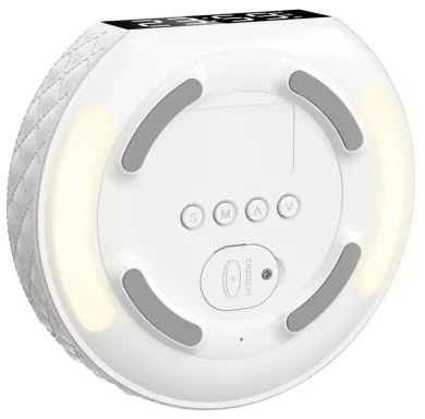 Immax 08983L - Sveglia con display LCD e ricarica wireless Qi 27W/9V bianco