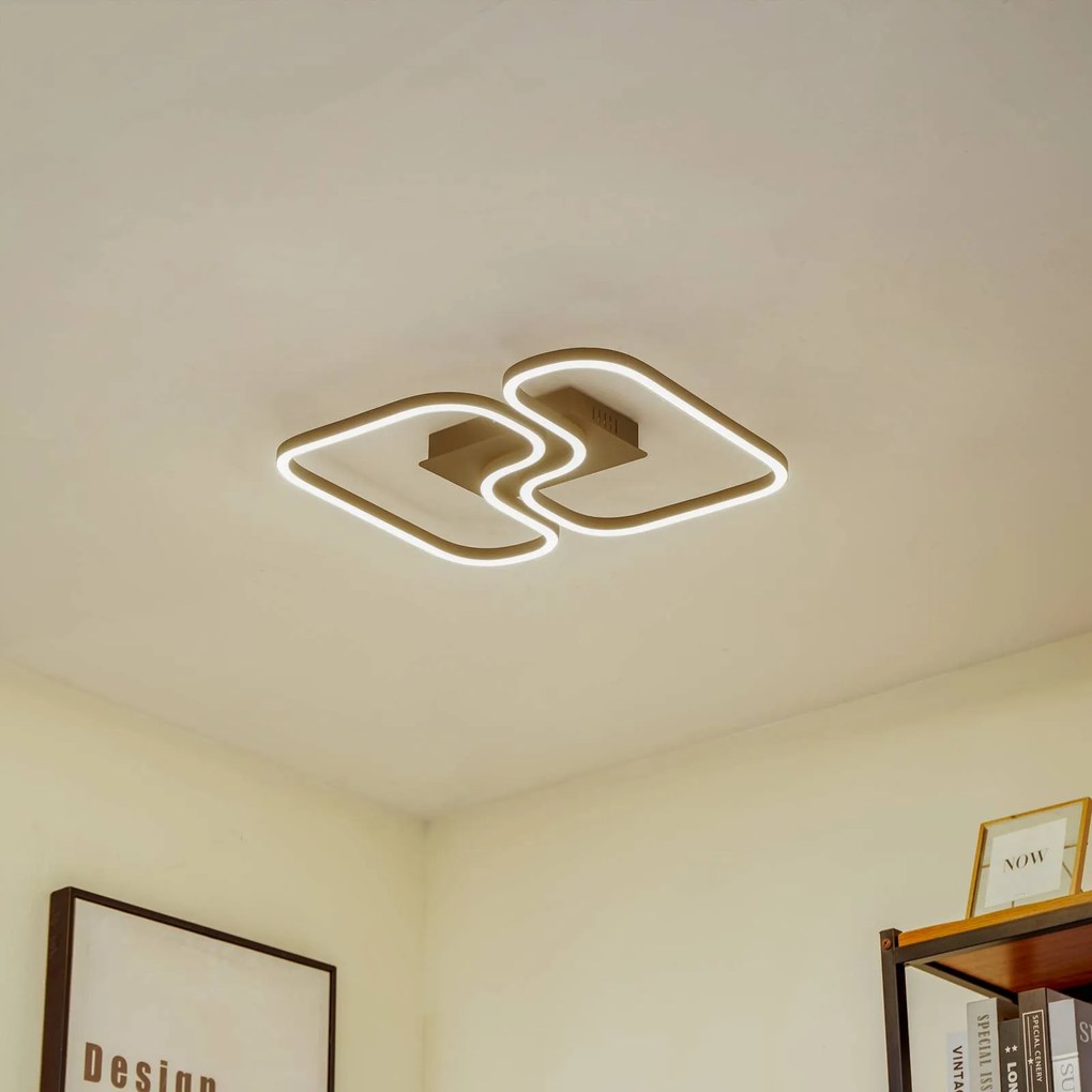 Plafoniera a LED Amiya Lucande, Nero, Soggiorno / Sala da pranzo, Alluminio, Moderno, Plafoniera LED