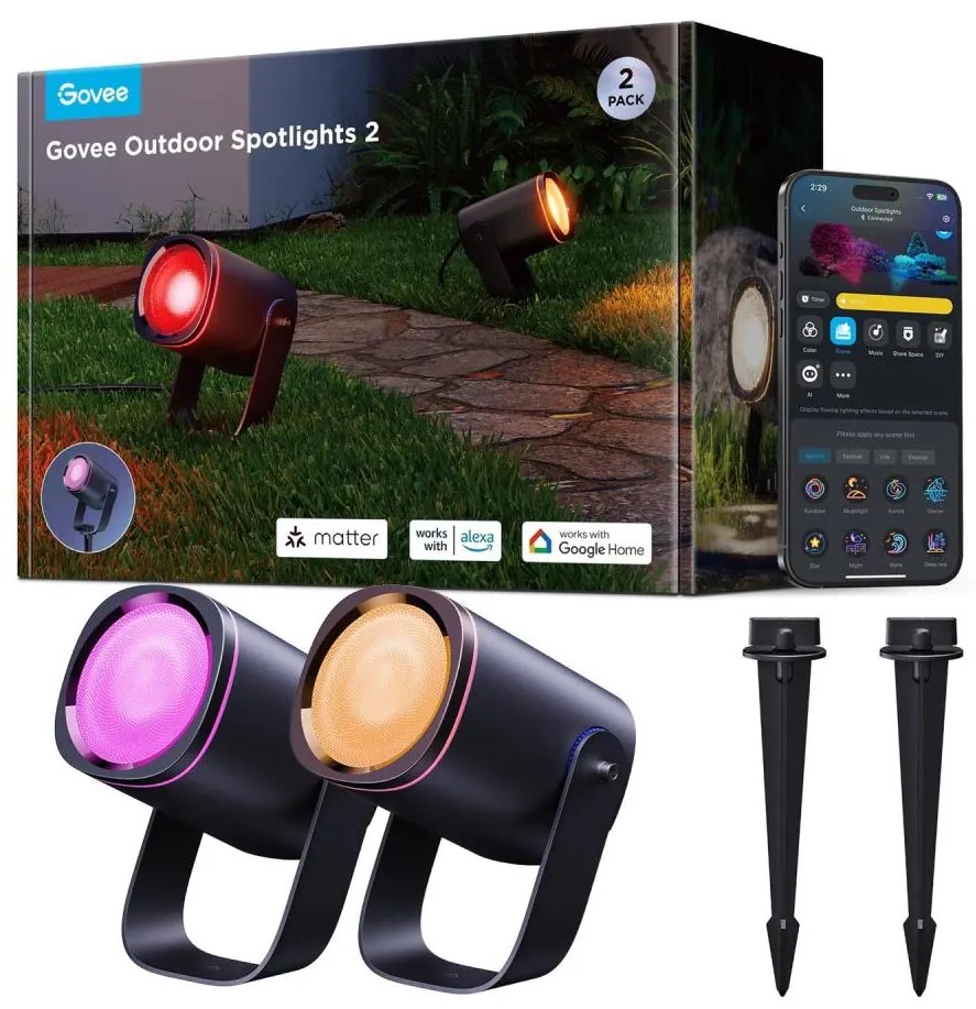 Govee - LED RGBWW Proiettore dimmerabile LED/12W/230V IP67 2700-6500K Wi-Fi