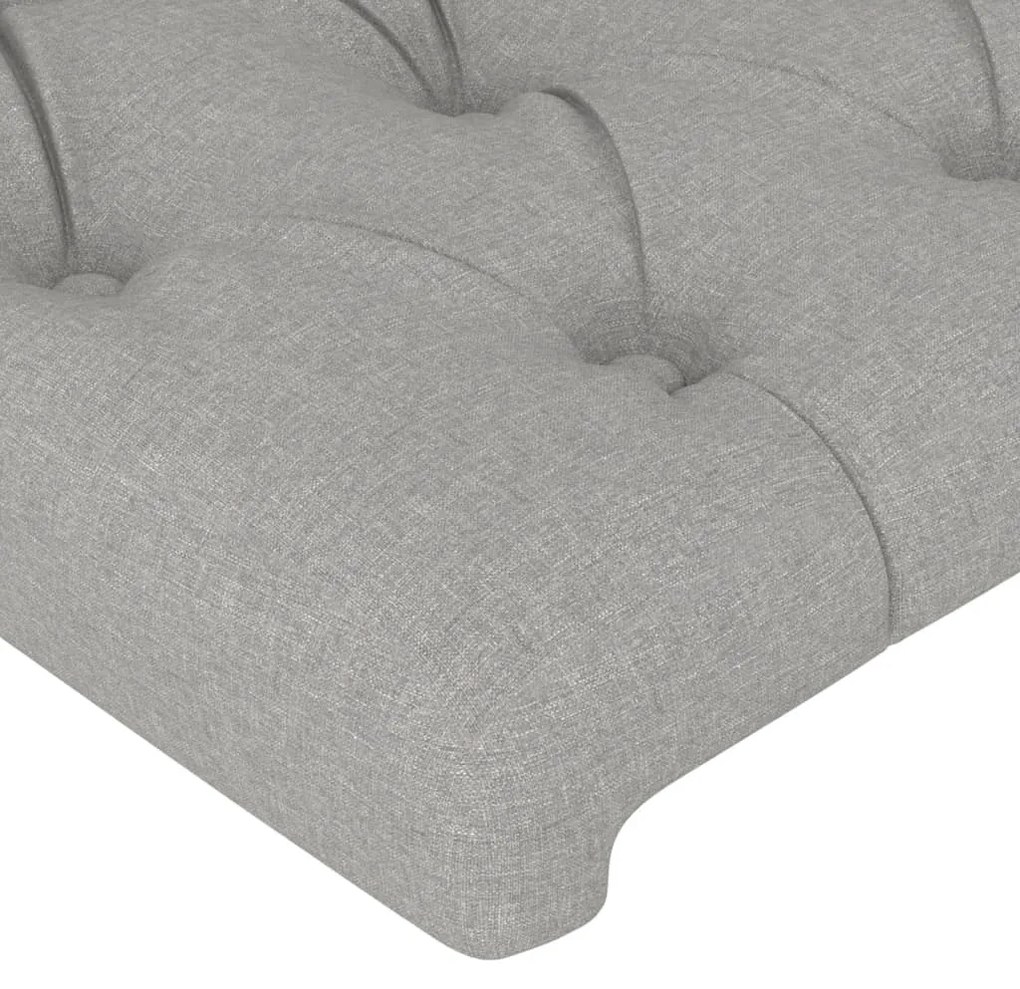Testiera ad orecchio grigio chiaro 93x23x78/88 cm in tessuto