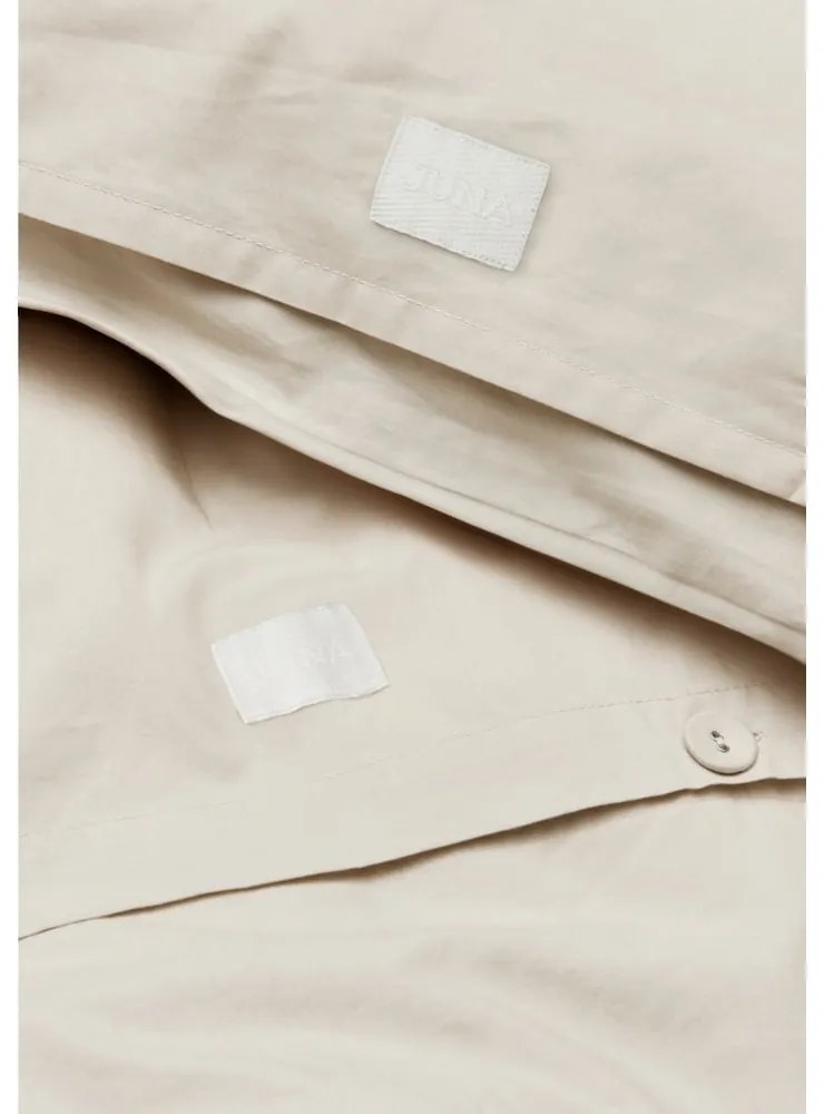 Set copripiumino e federa beige in percalle di cotone per letto singolo 140x200 cm Christmas Fable – JUNA