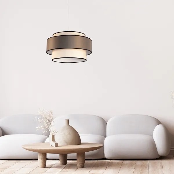 Lampadario a sospensione con filo GRACE 1xE27/60W/230V diametro 40 cm color crema/marrone