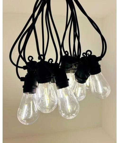 Catena luminosa decorativa LED per esterni 10xLED/0,36W/230V 8 m IP44 nera