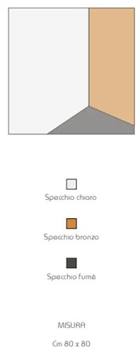 Specchio quadrato moderno 80x80 cm con vetro fumč e bronzo - GEORGE