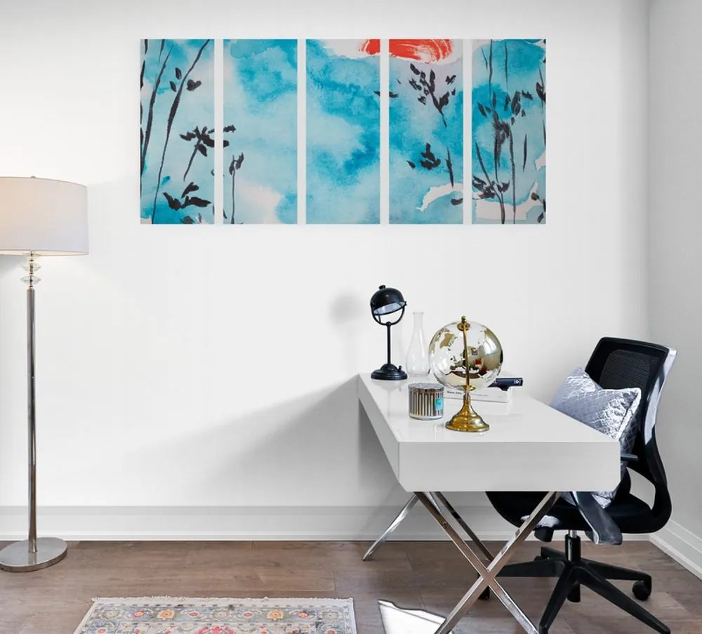 Quadri 5 pezzi – Pittura del cielo giapponese