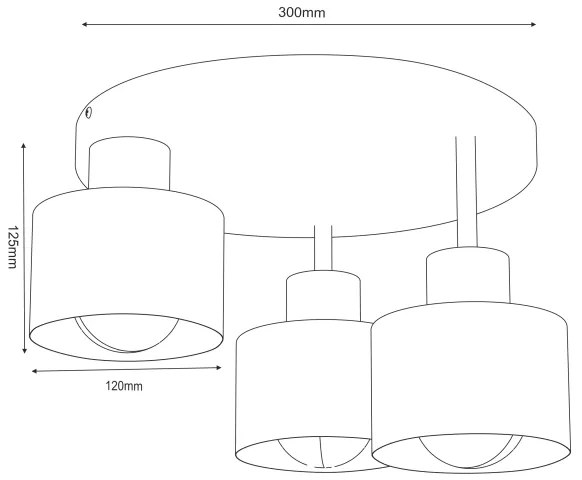 Plafoniera PARKLA 3xE27/15W/230V beige/oro