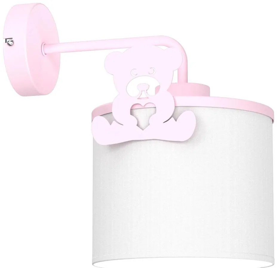 Applique per bambini SWEET 1xE27/15W/230V bianco/rosa/orsacchiotto
