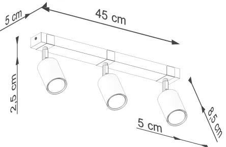 Sollux SL.1345 - Faretto FAGER 3xGU10/10W/230V nero