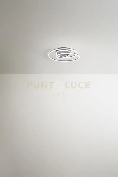 Plafoniera in alluminio colore grigio metalizzato spira led 63w 300...