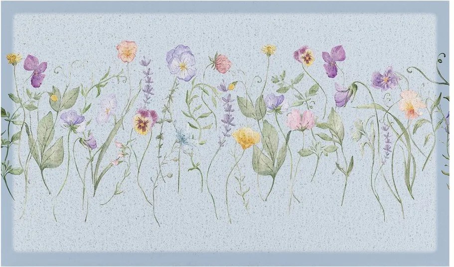 Zerbino in PVC 40x70 cm Blue Wild Flowers – Artsy Doormats