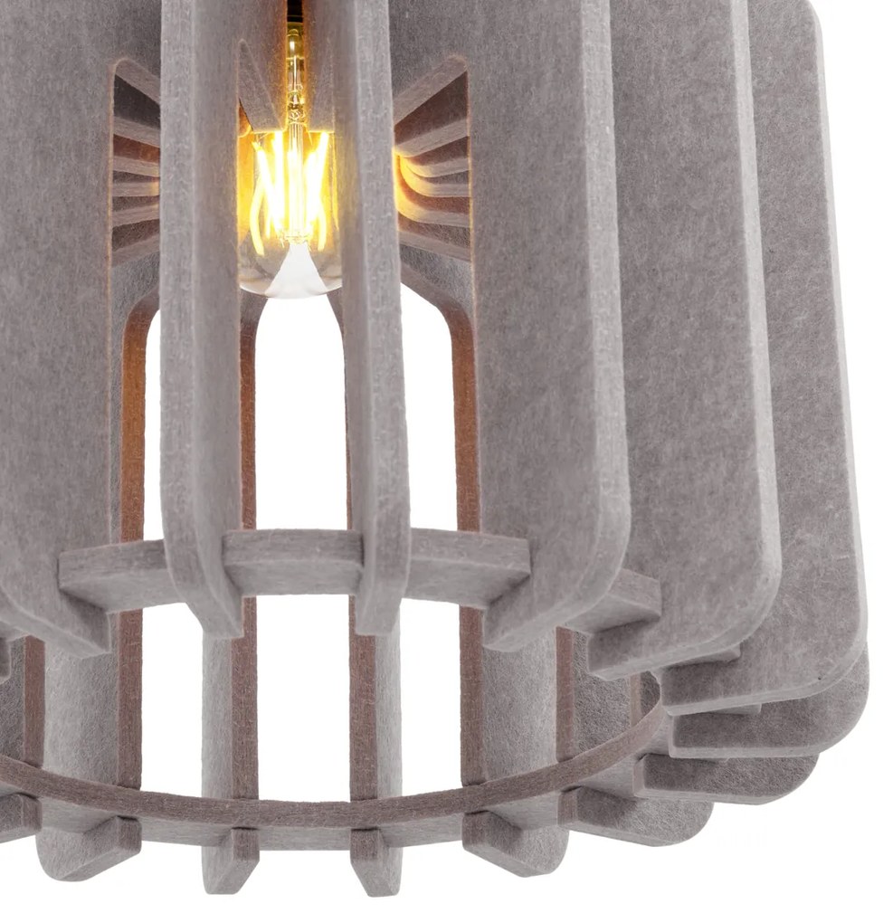 Lampada a sospensione retrò nera con paralume color talpa - Felt