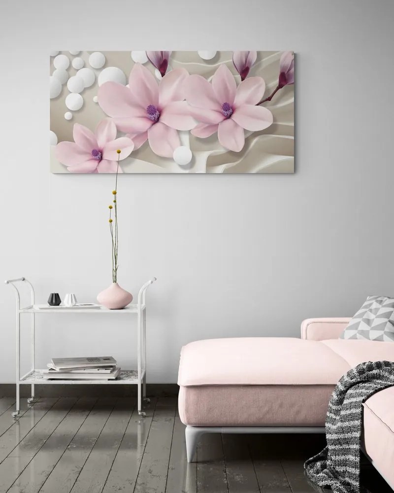Stampa su tela – Magnolia su sfondo astratto