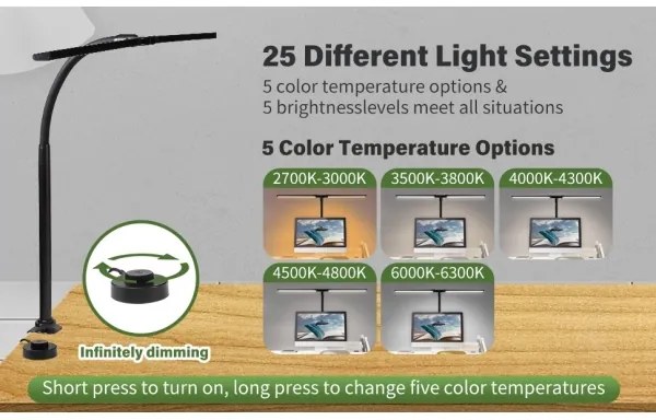 Immax 08995L - Luce LED dimmerabile per schermo OFFICE LED/24W/230V 2700-6300K CRI 95