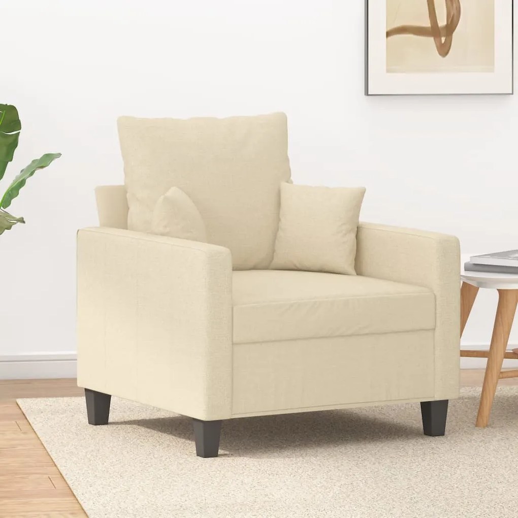 Poltrona Crema 60 Cm İn Tessuto /