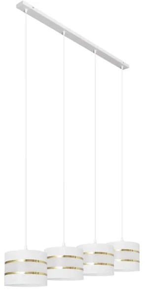 Lampadario a sospensione con filo HELEN 4xE27/15W/230V bianco/oro