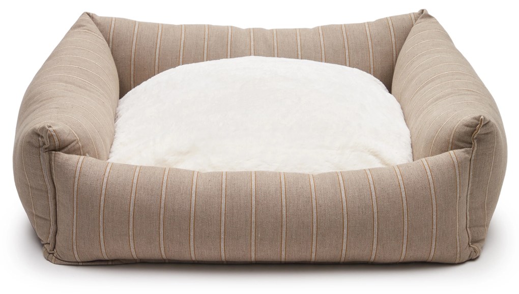 Kave Home - Cuccia grande Toby a righe e pelo marrone 75 x 75 cm