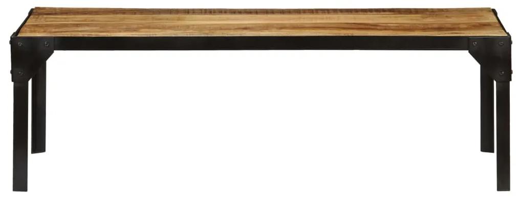 Tavolino da caffè in legno massello di mango e acciaio 110 cm